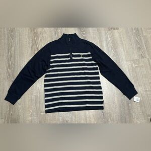 Nautica Men's Zip-Up Navy and Gray Sweater size XL 18/20 NWT